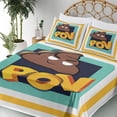 thumbnail image 3 of Ambesonne Emoji Fitted & Top Sheet Set with Shams, POV Graffitis Pile of Poo, White Seafoam Mustard, 3 of 5
