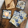 thumbnail image 5 of Pioneer Flower Kitchen Oven Mitt and Pot Holder Sets 4 Pcs for Baking, Cooking and Grilling, Heat Resistant Up To 392 °F, 5 of 7
