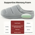 thumbnail image 5 of EverFoams Women's Cozy Waffle Slippers Soft Quilted Memory Foam Indoor House Shoes with Non-Slip Rubber Sole Bright Gray,5-6 US, 5 of 7
