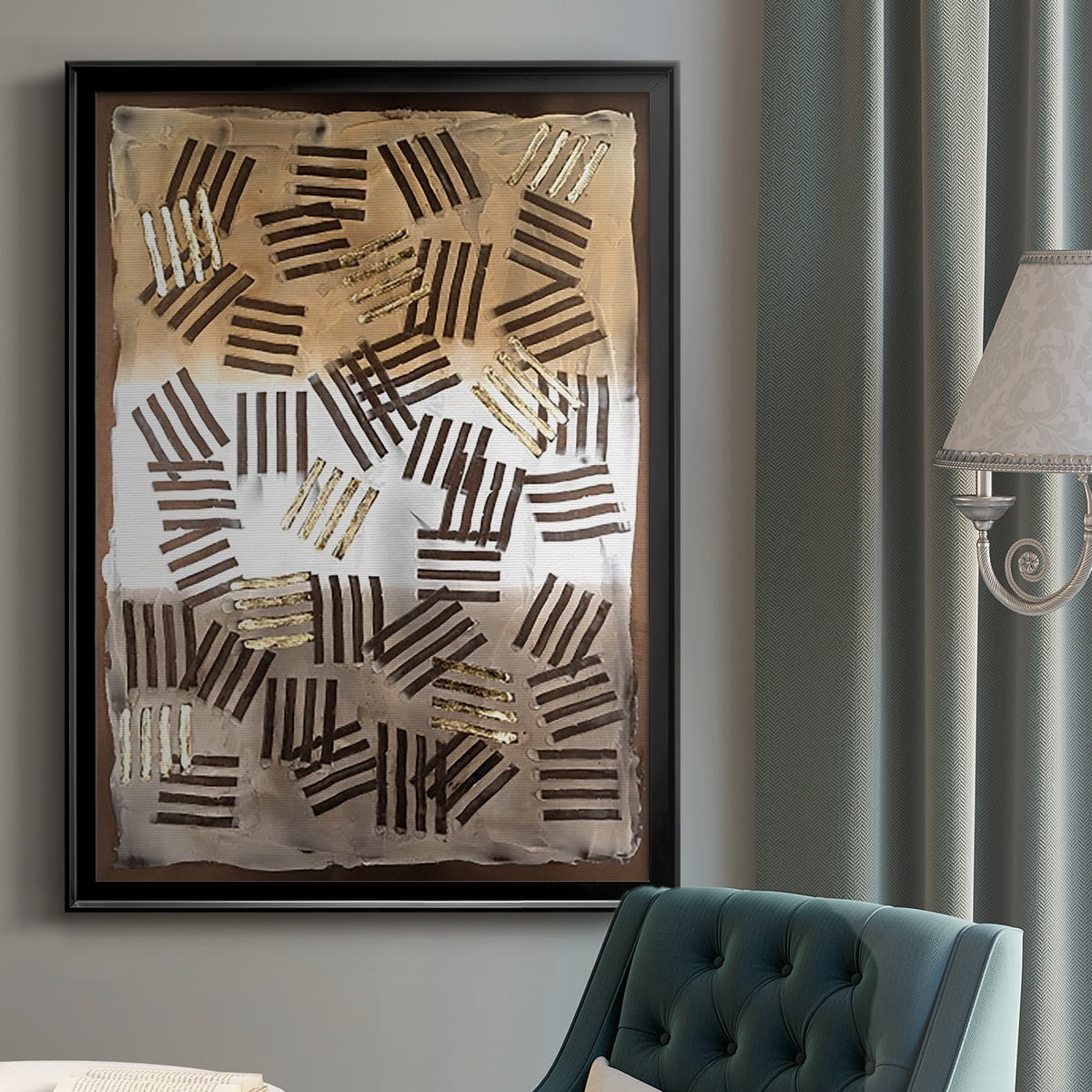 Raffia Palm I Premium Framed Print, in Gold, Black, or Silver - Ready to Hang