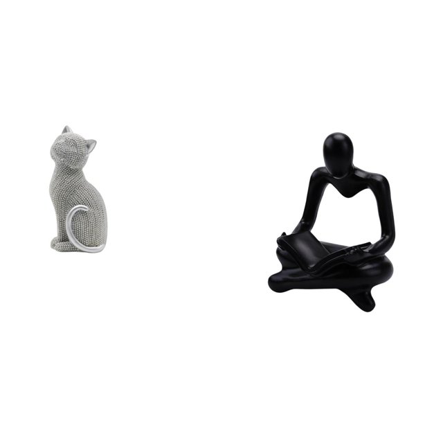 Escultura De Resina De Gato Pensador Abstracto, Figura Decorativa Para Sala De Estar, Dormitorio, Entrada, Estantería, Adorno Creativo De Animal Coleccionable