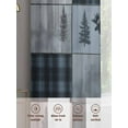 thumbnail image 5 of Bear Moose Sheer Curtains 63 inches Long 2 Panels Set Blue Retro Forest Wild Animal Buffalo Plaid Patchwork Tiers Sheers Rod Pocket Small Window Short Curtains for Kitchen Cafe, Each 52" W x 63" L, 5 of 7