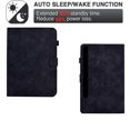 thumbnail image 2 of Embossed Folio Flip Smart Case for Samsung Galaxy Tab S9/S8/S7, Premium PU Leather Kickstand Card Slots Magnetic Auto Sleep / Wake with Pen Slot Case for Samsung Galaxy Tab S9/S8/S7, Black, 2 of 5