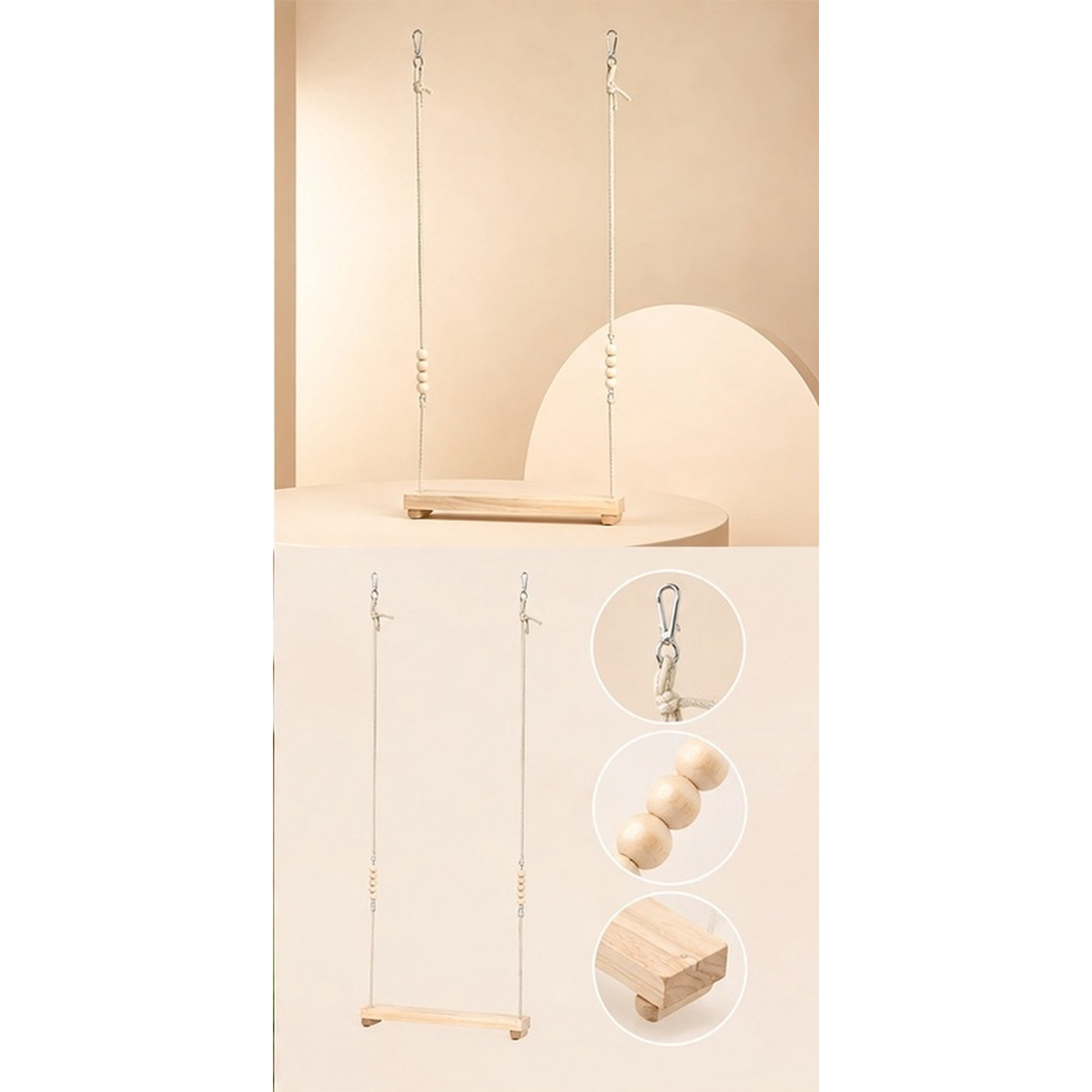 ELAYARD Pet Bird Wood Swing Ladder for Climbing Resting and Chewing Natural Material