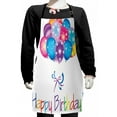 thumbnail image 1 of Birthday Kids Apron, Balloon Bouquet with Stars and Heart Shapes Best Wishes Joyful Happy Event Print, Boys Girls Apron Bib with Adjustable Ties for Cooking Baking Painting, Multicolor, by Ambesonne, 1 of 2
