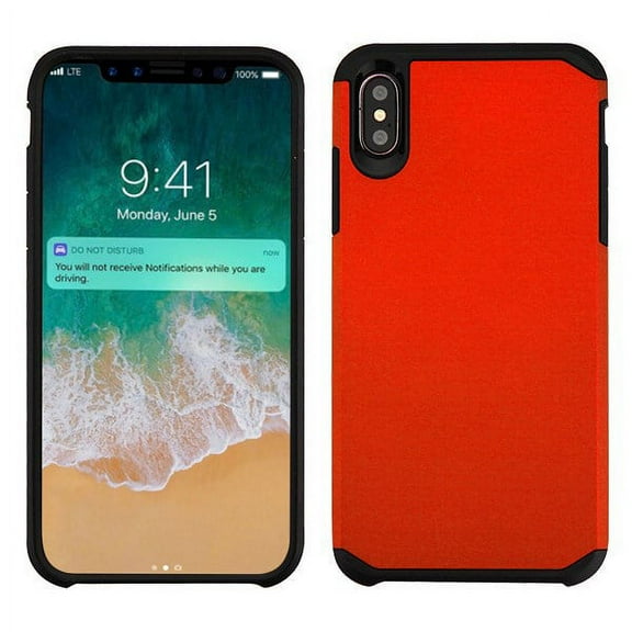 Apple iPhone Xs Max (6.5 inch) - Phone Case Protective Shockproof Hybrid Rubber Rugged Cover RED Slim Phone Case for Apple iPhone Xs Max