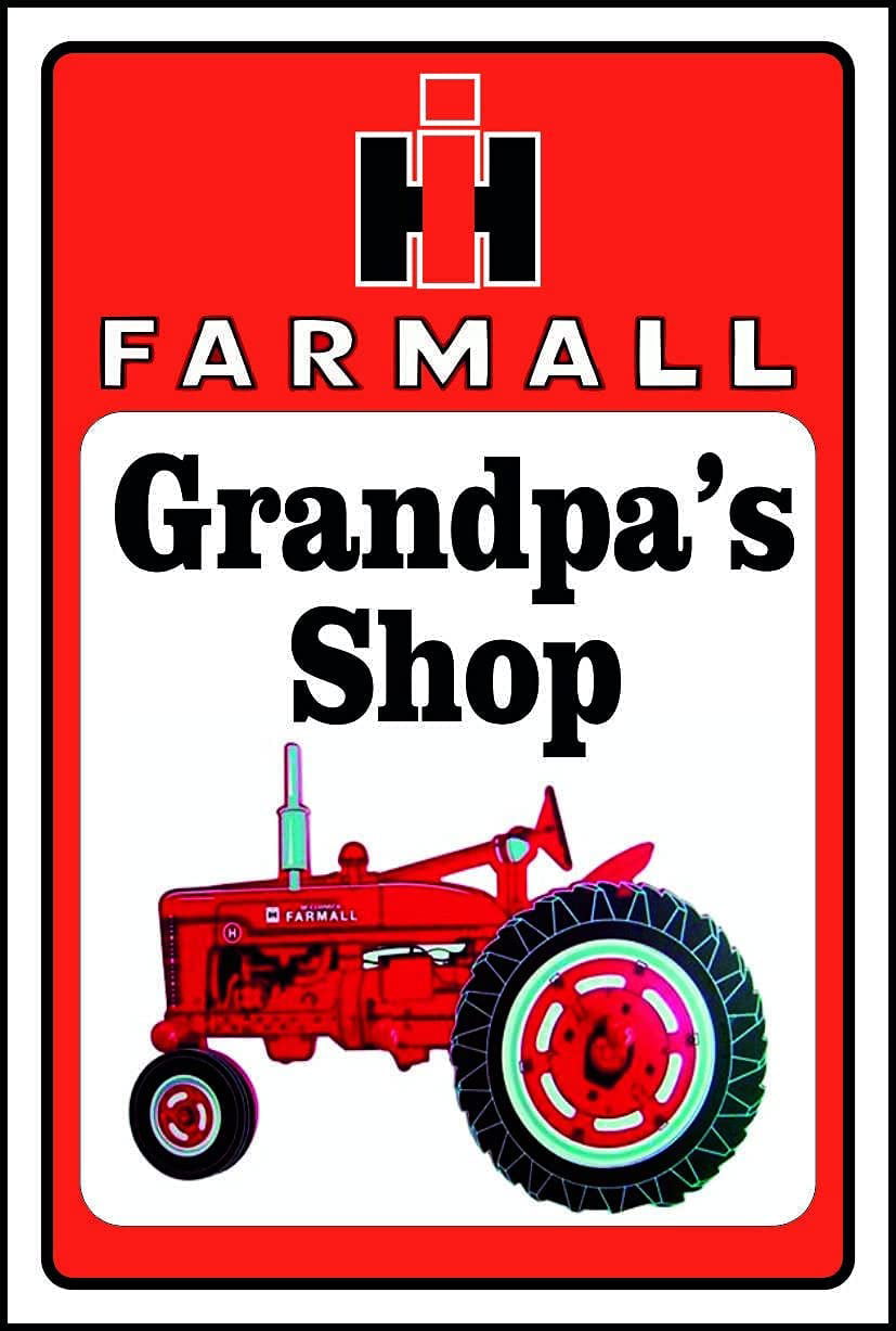 Farmall Tractor Equipment Used Here Tin Sign 13 x 16in 