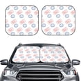 thumbnail image 2 of Windshield Sun Shade, Postmark Pattern Whimsical Foldable Car Sun Shade Windshield For Front, 2 Pieces, 2 of 4