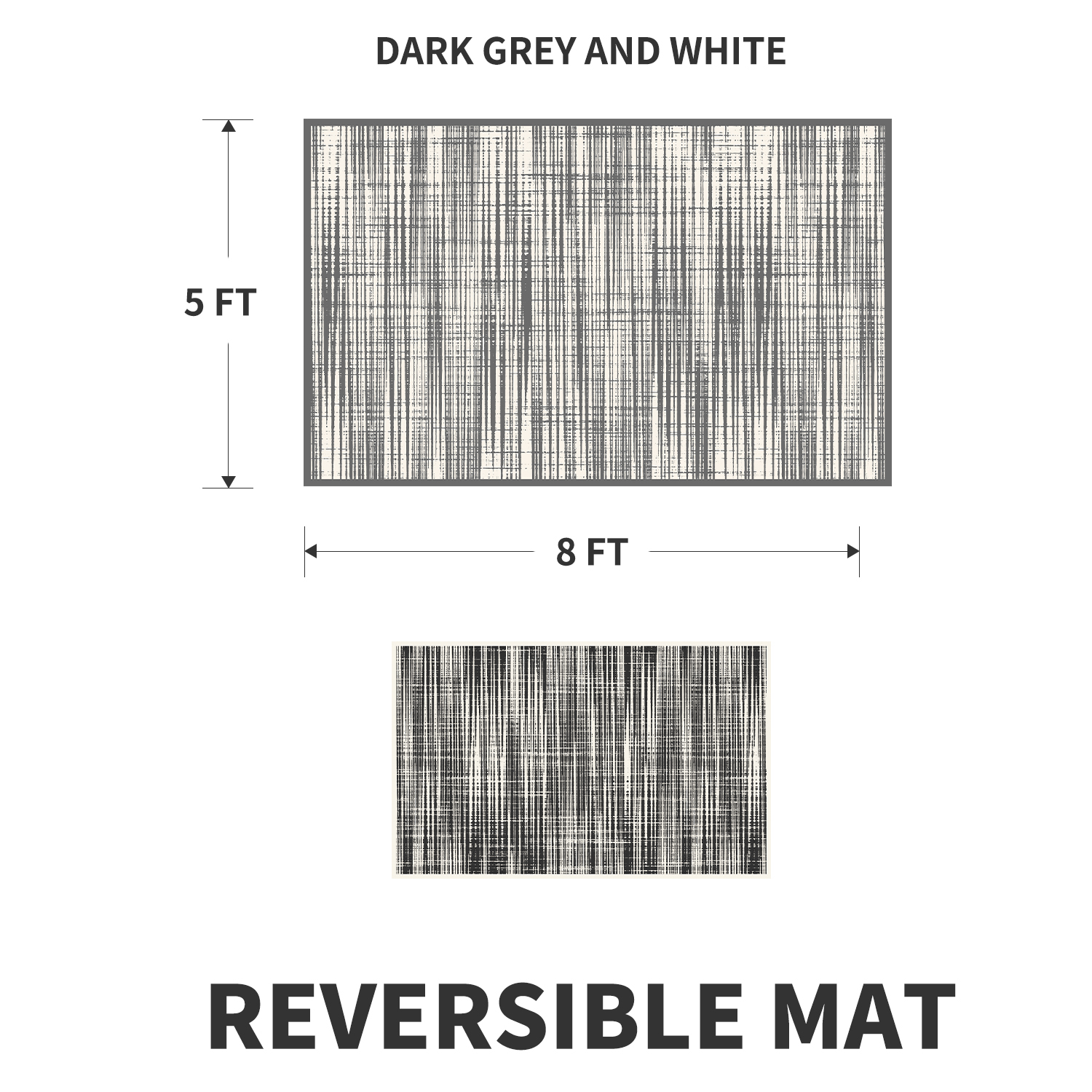Vunate 5'x8' Waterproof Reversible Outdoor Rug, Gray photo 5