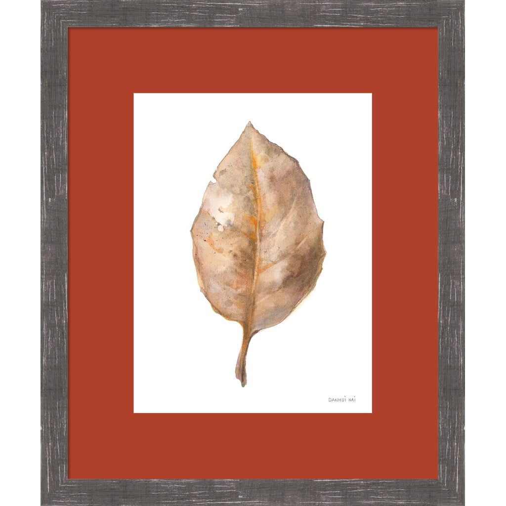 Rustic Grey Framed Fallen Leaf Art with Acrylic Plexiglass