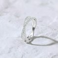 thumbnail image 6 of K-KED 0.4CTW. Moissanite Wedding Ring Sterling Silver 1.3mm Round X Half Eternity Band, 6 of 9