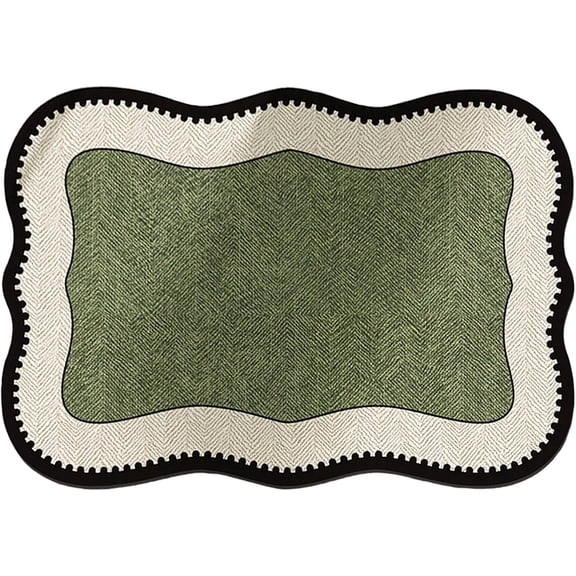 Non Slip Bathroom Rug Absorbent Green Bath Mat Soft Floor Mat for Shower Tub, Quick Dry Water Absorbing Bath Rug for Bathroom Kitchen and Entryway