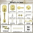 thumbnail image 4 of Front Door Lock Set, Brushed Gold Front Door Handle and Deadbolt Set, Vintage Exterior Door Lock Set, Door Handle Exterior Reversible for Right&Left Door, 4 of 7