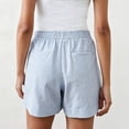 thumbnail image 3 of Women's Striped Casual Shorts Button Closure Elastic Waist Summer Shorts with Pockets, 3 of 4