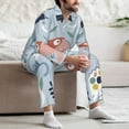 thumbnail image 7 of Gaeub Cute Chameleons On Blue Print Mens Pajama Set, Long Sleeve Pajamas for men,Lightweight Button Up Sleepwear,Lounge Pjs Set with Pockets-X-Large, 7 of 7