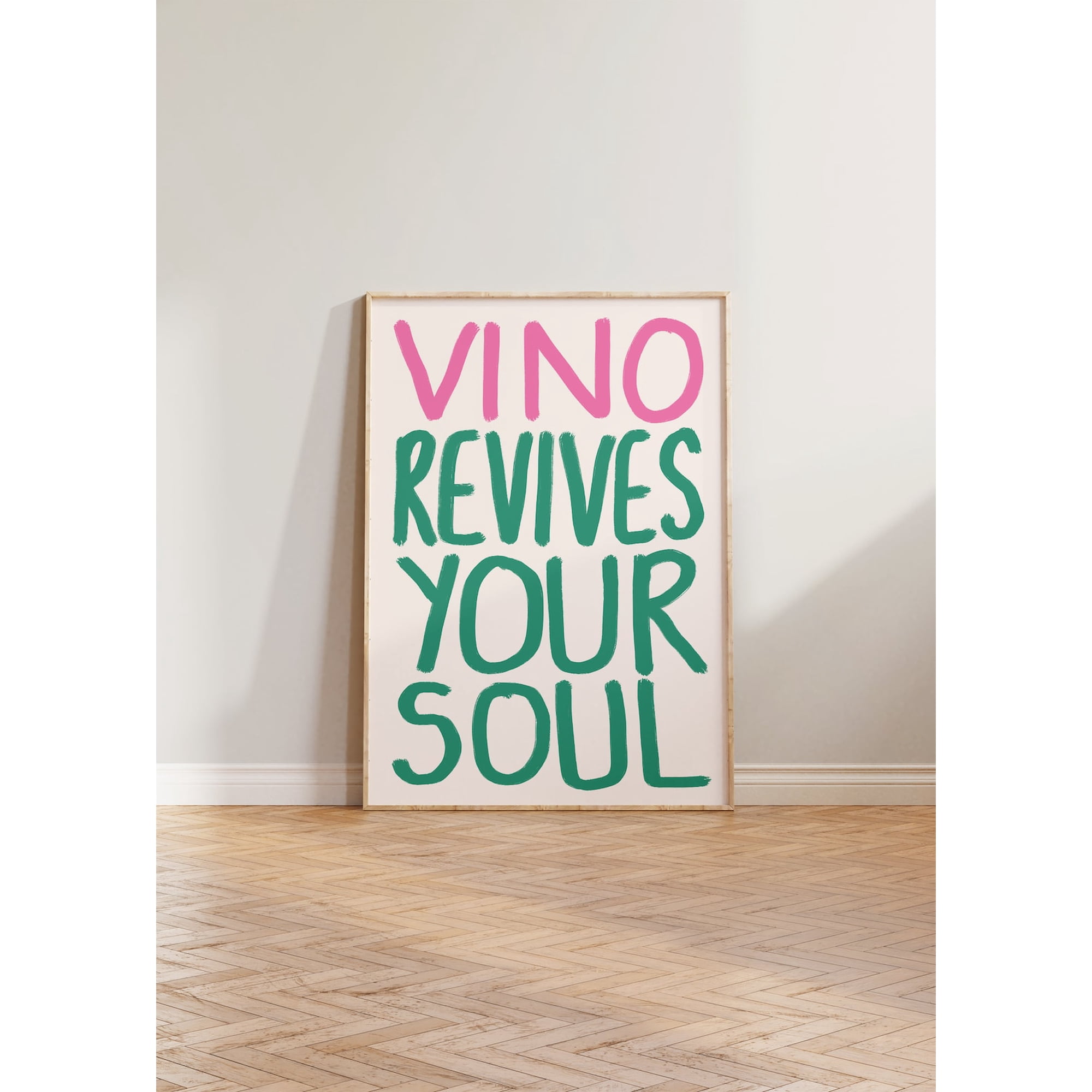 Wine Print Kitchen Wall Art Kitchen Prints Wine Wall Decor Funny Kitchen Print Vino Revives Your Soul Bar Wall Decor Wine Bar Print Poster Only
