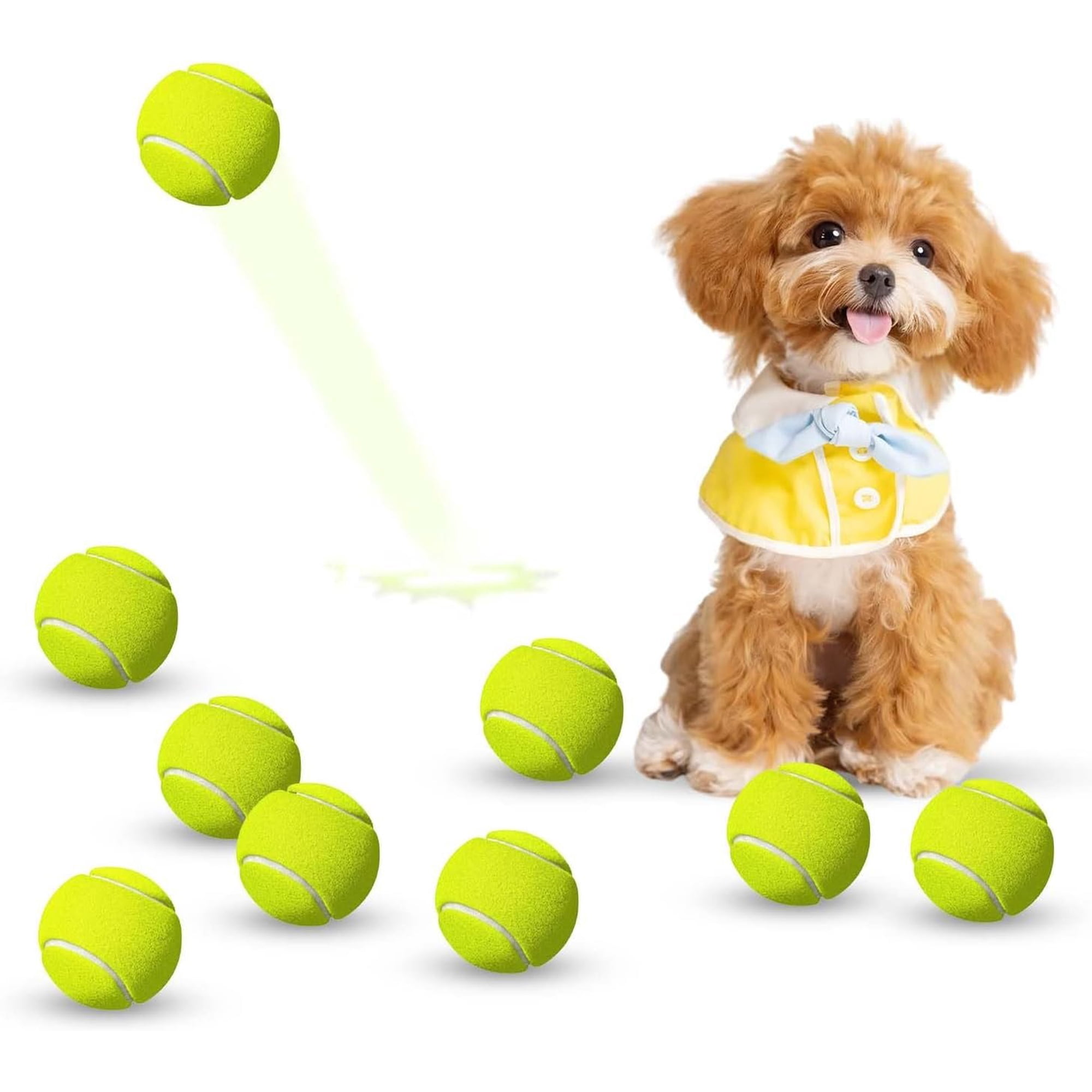 9 Pack 2 Inch Mini Tennis Balls for Small Dogs Interactive Toys for Fetch & Exercise Fits 2-Inch Ball Launchers