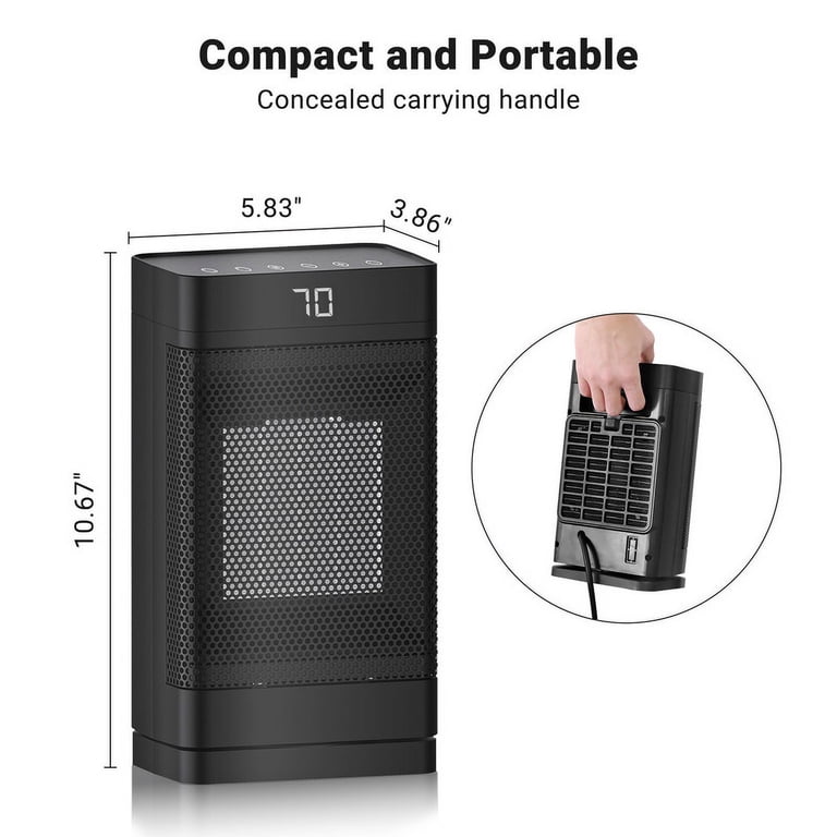 1500W Portable Space Heater with Oscillation photo 2