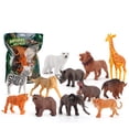 thumbnail image 1 of 12pcs Realistic Wild Animal Action Figures Simulation Tiger Lion Elephant Giraffe Model Educational Toy For Kids, 1 of 6