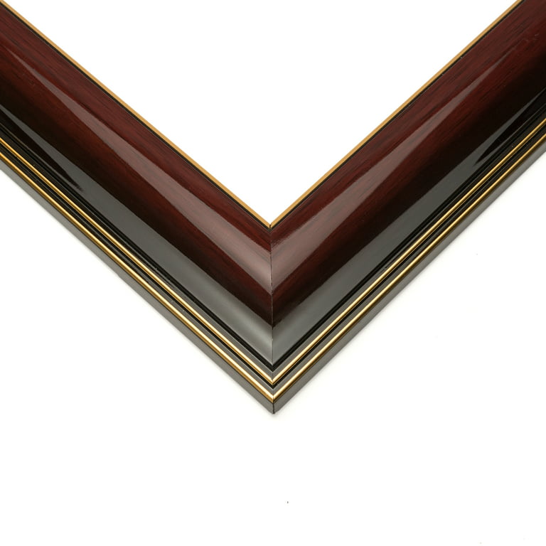 30x40 Brown with Gold Real Wood Picture Frame Width 1.5 inches | Interior  Frame Depth 0.5 inches 