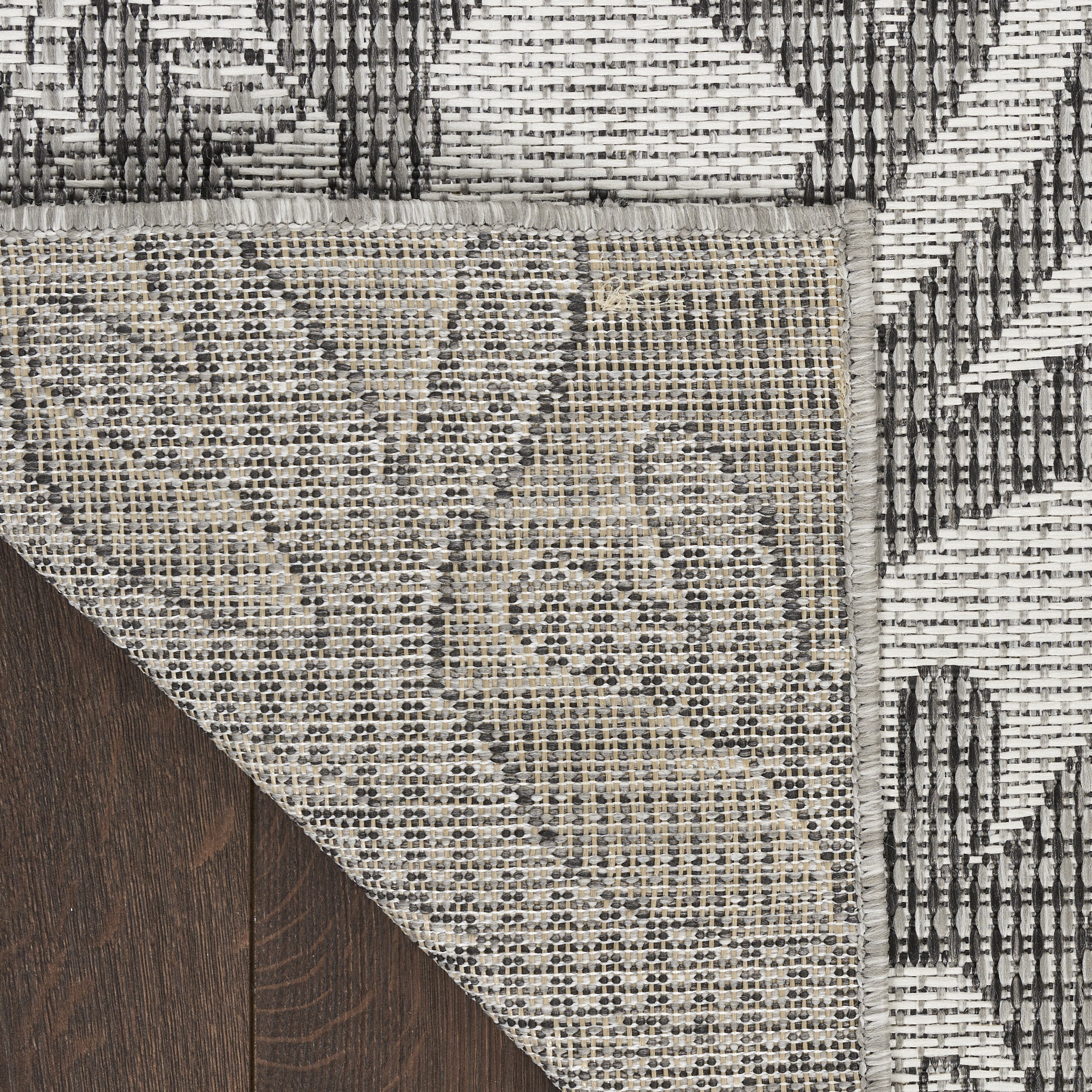 Nourison Garden Oasis Indoor/Outdoor Grey 9' x 12' Area Rug (9x12)