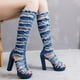 thumbnail image 4 of 1 par de botas altas hasta la rodilla prácticas para mujer, botas de pierna alta, botas de tacón alto para dama, 4 of 6
