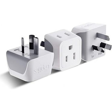 Ceptics CT-16 Australia, China Travel Adapter Plug - Type I (3-Pack)