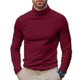 thumbnail image 7 of Cyglowse Men's Lightweight Long Sleeve Shirts Mock Turtleneck Thermal Undershirt Breathable Soft Stretchy Casual Tops Wine M, 7 of 7