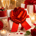 thumbnail image 2 of 12 Inch Large Pull Bow, Decorative Gift Wrapping Flower Bow for Basket Present Party Wedding Decor, Red, 2 of 6