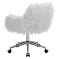 thumbnail image 6 of Drevy Fuzzy Desk Chair Fluffy Office Chair Faux Fur Desk Chair Modern Swivel Chair with Armrest Vanity Chair Soft Comfortable for Woman Girl Living Dressing Room White, 6 of 7