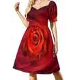 thumbnail image 2 of Vestido de manga corta para bailar rosas, vestidos de gala, vestido de verano holgado, vestido de verano para mujer, vestido de verano para mujer, 2 of 8