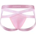 thumbnail image 4 of JOCKMAIL Men's Sexy Ice Silk Jockstarp Bikini Breathable U-Convex Cross V-Low Waist Underwear, 4 of 7