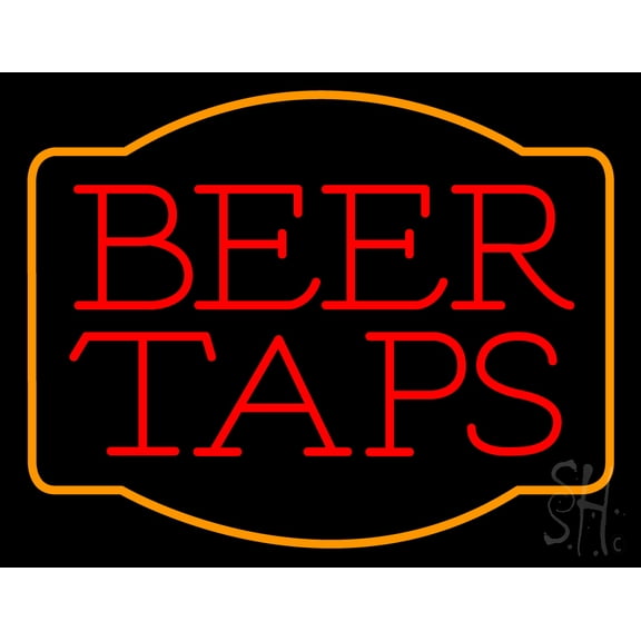 Beer Taps LED Neon Sign 15 x 19 - inches, Clear Edge Cut Acrylic Backing, with Dimmer - Bright and Premium built indoor LED Neon Sign for Bar decor.