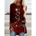 thumbnail image 1 of Camiseta de manga larga con estampado 3D para mujer, ropa de calle de gran tamaño con Árbol de Navidad, muñeco de nieve, Túnica, Tops, 1 of 5
