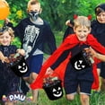 thumbnail image 4 of PMU Halloween Jack-O-Lantern Trick or Treat Pail Bucket - Candy Gift Basket for Kids - Pumpkin Plastic Buckets with Handle - Perfect Halloween Décor - 9 Inch Black Pkg/3, 4 of 6