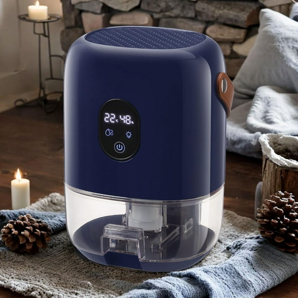 Mini deshumidificador deshumidificador para el hogar, secador de aire compacto y silencioso con asa, deshumidificador portátil para garaje, sótano, Azul perfecl deshumidificador