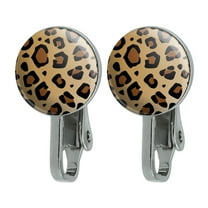 Leopard Print Animal Spots Novelty Clip-On Stud Earrings