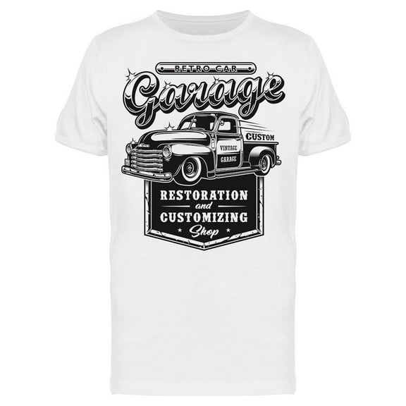 Retro Car, Garage T-Shirt Men -Image by Shutterstock, Male Medium