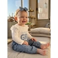 thumbnail image 6 of RUINIXCW Newborn Baby Girl Daddy's Girl Outfit Infant Baby Girls Spring Fall Winter Clothes Ribbed Long Sleeve Romper Floral Corduroy Pants Headband Set, 6 of 9