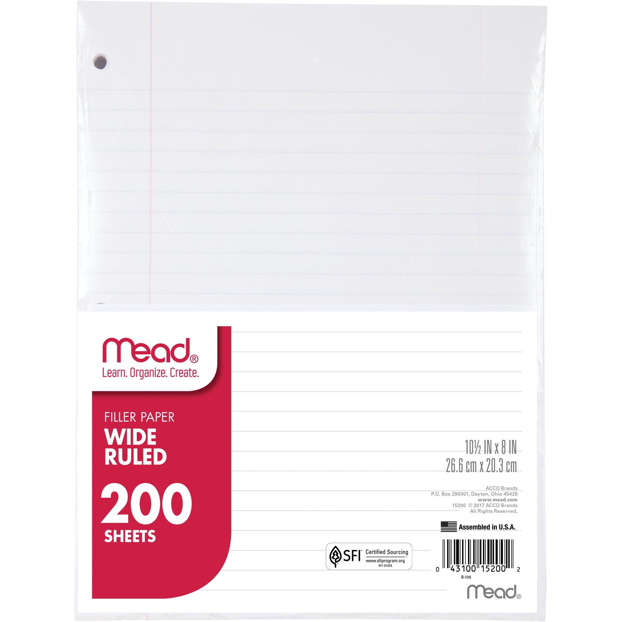 Mead Filler Paper Wide Ruled 10 12 x 8 200 SheetsPack - Paper - image 3 of 3