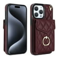 thumbnail image 2 of For iPhone 15 Pro Max Case Premium PU Leather Accordion Folding Wallet &Card Holder With RFID Shielding Material Phone Case With Adjustable Ring Holder And Detachable Crossbody ＆ Wrist Strap,wine red, 2 of 7