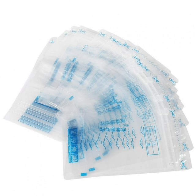 30 bolsas de 250 ml preesterilizadas para almacenar leche materna en el congelador, con sellado fresco y a prueba de fugas.