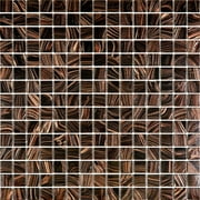 Celestial 12 in. x 12 in. Glossy Umber Brown and Gold Glass Mosaic Wall and Floor Tile (20 sq. ft./case) (20-pack)