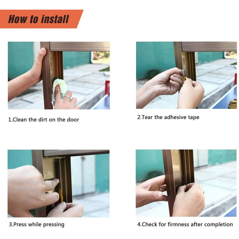 19.6 ft Rubber Door Weather Stripping Door Seal Strip for Doors & Windows,Self-Adhesive Door Insulation Weather Strip,Soundproof Door Sealers for