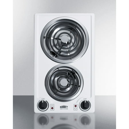 220V 2-burner coil cooktop in white  made in the USA