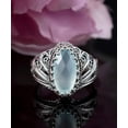 thumbnail image 4 of Filigree Art Aqua Chalcedony Gemstone Angel Design Women Silver Cocktail Ring, 4 of 7