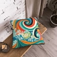 thumbnail image 3 of Velvet Decorative Throw Pillow Covers Set of 2, Soft Square Cushion Cover with Invisible Zipper Whimsical Colorful Waves Printing, 20"x20", 3 of 7