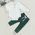 thumbnail image 2 of HCNTES Baby Boy Winter Clothes Baby Boy Outfits Solid Color Knit Long Sleeve Lapel Button Down Romper Jumpsuit Pants Autumn Clothes, 2 of 4