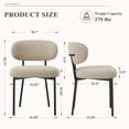 thumbnail image 2 of MALOL Dining Chairs Set of 2, Boucle Dining Room Chairs with Metal Legs & Curved Backrest & Thick Cushion, Modern Upholstered Teddy Fabric Sherpa Kitchen Side Chairs, Camel, 2 of 11