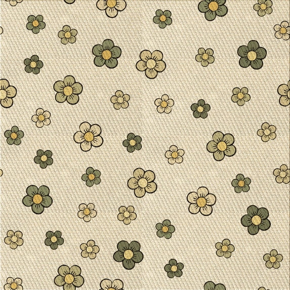 Ahgly Company Indoor Square Patterned Vanilla Gold Area Rugs, 6' Square
